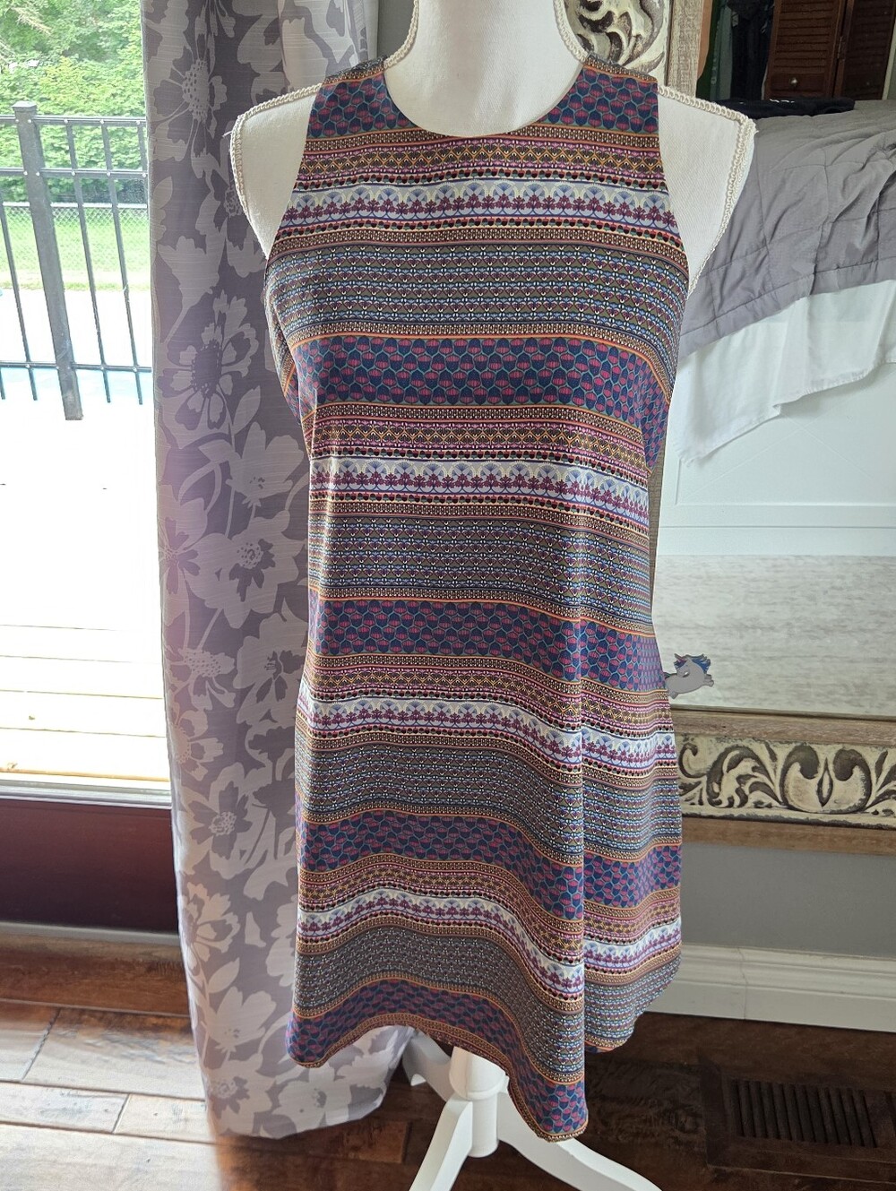 Artisan NY Tank Sun Dress Womens size 2 XS Forrest Floral Cute Boho Granola Easy